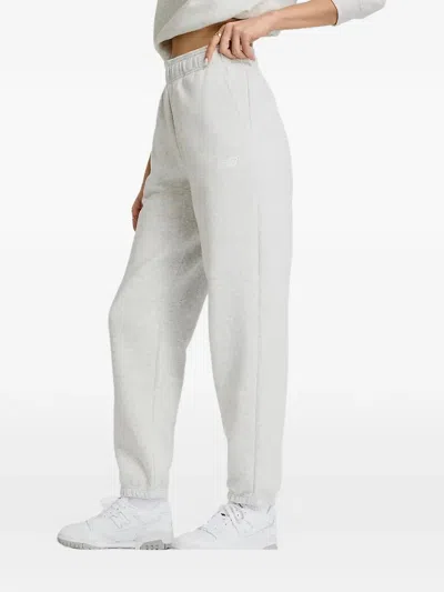 New Balance Embroidered-logo Track Pants In White