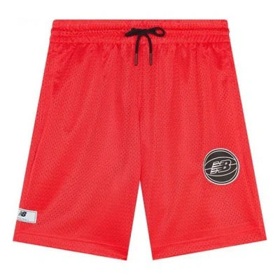 New Balance Essential Basketball Shorts 'orange' In Red