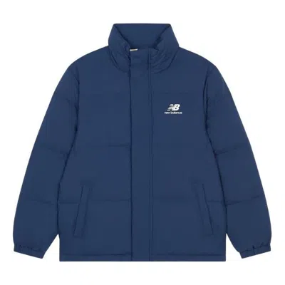 New Balance Essential Logo Puffer Jacket 'navy' In Blue