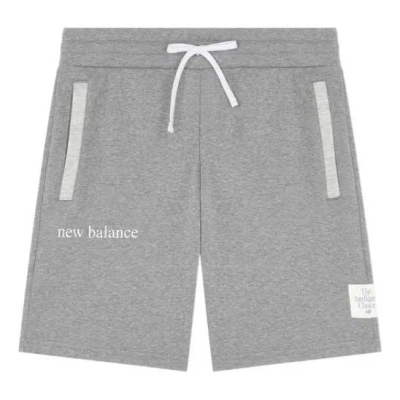 New Balance Essential Logo Shorts 'grey' In Gray
