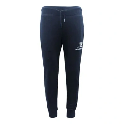 New Balance Essential Stacked Logo Sweatpants 'navy' In Blue