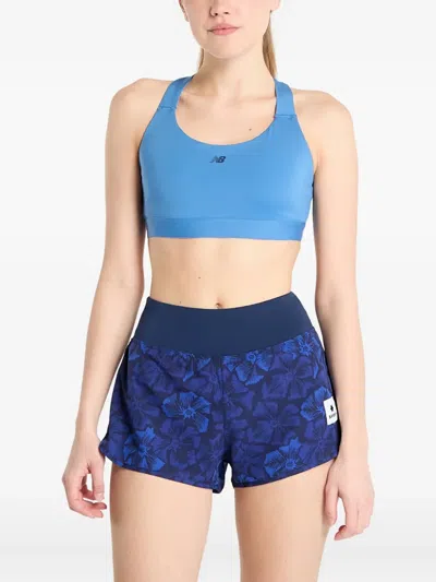 New Balance Essential Train Cross-back Sports Bra In Blue