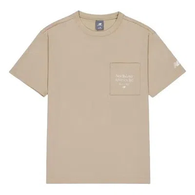 New Balance Essentials Athletic Club T-shirt 'khaki' In Brown