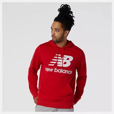 New Balance Essentials Hoodie Men's Red Graphic Print Woven Long Sleeve Pullover