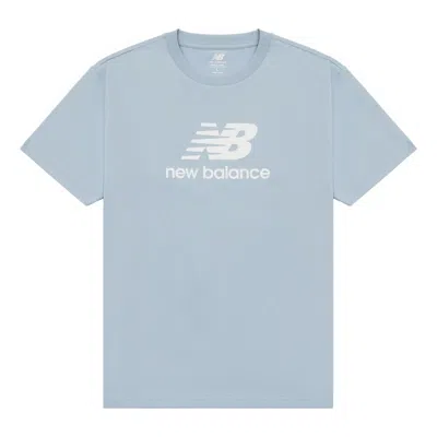 New Balance Essentials Stacked Logo Cotton T-shirt 'blue White'