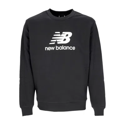New Balance Essentials Stacked Logo French Terry Crewneck Men's Lightweight Crewneck Sweatshirt Black