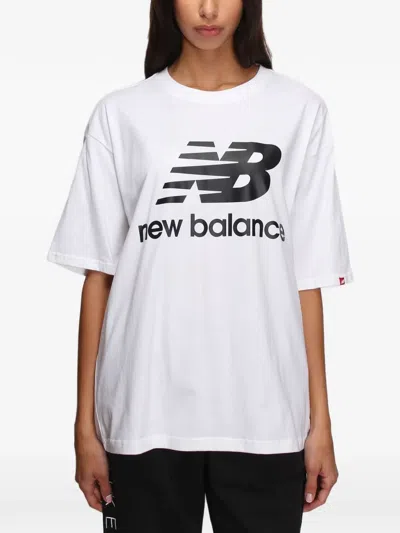 New Balance Essentials Stacked Logo T-shirt In White