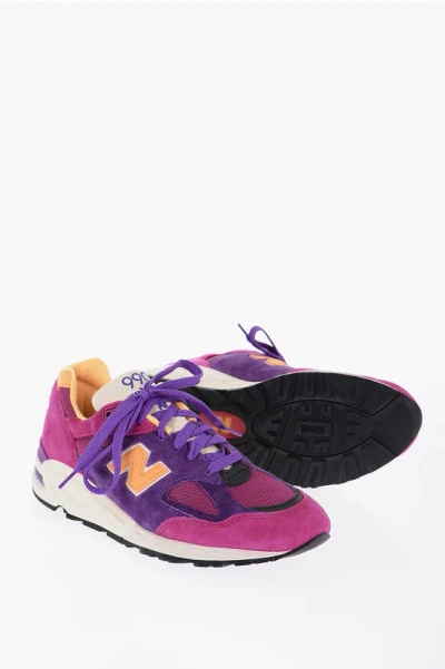 New Balance Fabric And Suede Low Top Sneakers In Purple