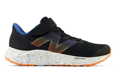 Pre-owned New Balance Fresh Foam Arishi V4 Bungee Lace Sneakers In Black/blue Agate/blaze Orange