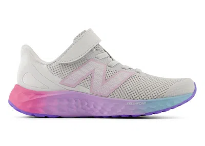 Pre-owned New Balance Fresh Foam Arishi V4 Bungee Lace Sneakers In Grey Matter/mid Century Pink/lilac Glo