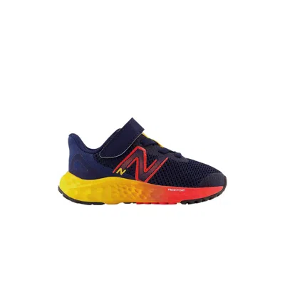 Pre-owned New Balance Fresh Foam Arishi V4 Bungee Lace Toddler Wide 'navy Red Egg Yolk' | Blue | Infant Size 7