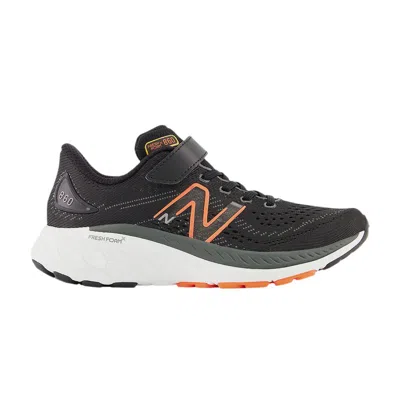 Pre-owned New Balance Fresh Foam X 860v13 Bungee Lace Top Strap Little Kid Wide 'black Neon Orange' | Kid's Si