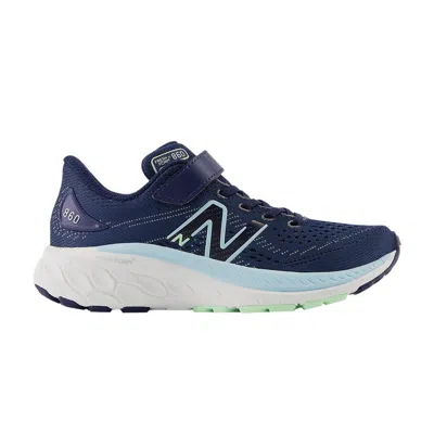 Pre-owned New Balance Fresh Foam X 860v13 Bungee Lace Top Strap Little Kid Wide 'navy Bleach Blue' | Kid's Siz
