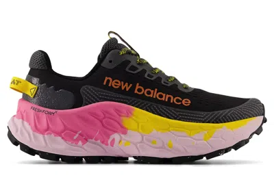 Pre-owned New Balance Fresh Foam X More Trail V3 (women's) Sneakers In Black/ginger Lemon/real Pink