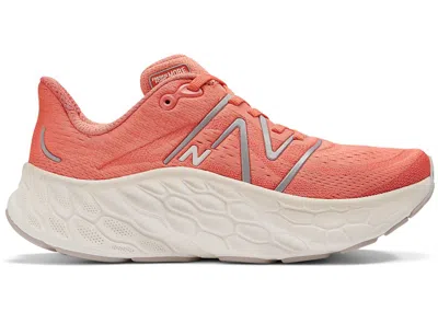 Pre-owned New Balance Fresh Foam X More V4 (women's) Sneakers In Gulf Red/sea Salt/silver Metallic