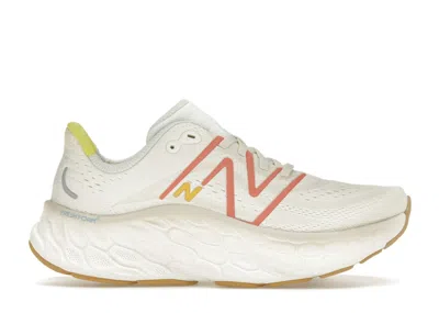 Pre-owned New Balance Fresh Foam X More V4 (women's) Sneakers In Sea Salt/gulf Red/lemon Zest