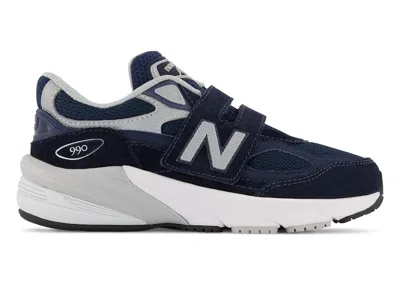 Pre-owned New Balance Fuelcell 990v6 Hook And Loop Sneakers In Navy Blue/silver