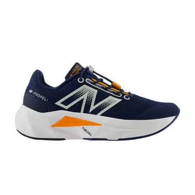 Pre-owned New Balance Fuelcell Propel V5 Bungee Lace Little Kid 'navy Sun Glow' | Blue | Kid's Size 12
