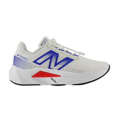 Pre-owned New Balance Fuelcell Propel V5 Bungee Lace Little Kid 'sea Salt Royal True Red' | Cream | Kid's Size In White