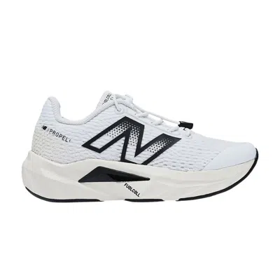 Pre-owned New Balance Fuelcell Propel V5 Bungee Lace Little Kid Wide 'white Black' | Kid's Size 1.5