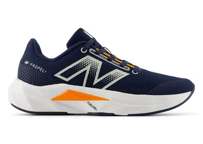 Pre-owned New Balance Fuelcell Propel V5 Navy Sneakers In Nb Navy Blue/sun Glow/grey Matter