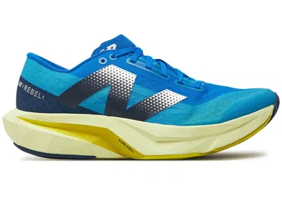 Pre-owned New Balance Fuelcell Rebel V4 (women's) Sneakers In Spice Blue/limelight/blue Oasis