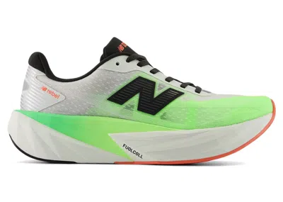 Pre-owned New Balance Fuelcell Rebel V5 (women's) Sneakers In White/mint Flash/lime Leaf