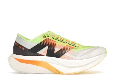 Pre-owned New Balance Fuelcell Supercomp Elite V4 (women's) Sneakers In White/bleached Lime Glo/hot Mango
