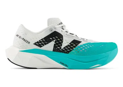 Pre-owned New Balance Fuelcell Supercomp Pacer V2 (women's) Sneakers In White/cyber Jade/black In Multi
