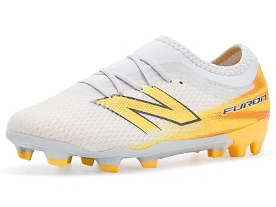 New Balance Furon Team Junior Fg V9 (little Kid/big Kid) Kids Shoes Fresh Air/satsuma Orange: 5.5 Big Kid M, Syn In White