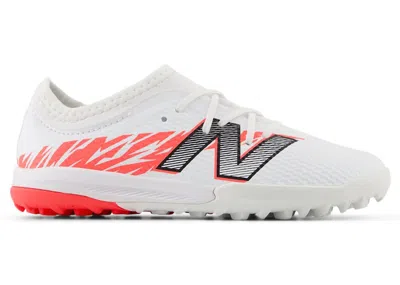 Pre-owned New Balance Furon V8 Team Junior Tf (ps/gs) Sneakers In White/energy Red/black