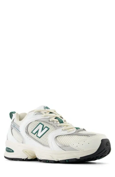 New Balance 530 Low-top Sneakers In White With Teal In Sea Salt Blue Green