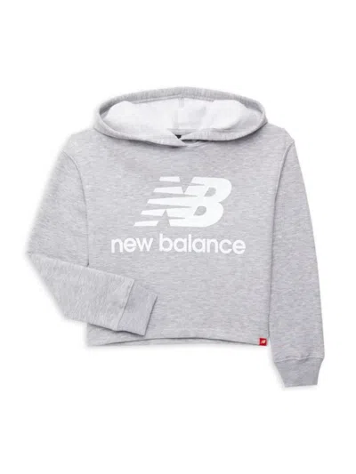 New Balance Kids' Girl's Core Logo Hoodie In Gray