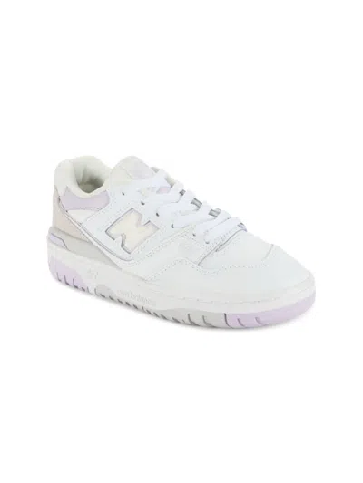 New Balance Kids' Girl's Logo Low Top Sneakers In White