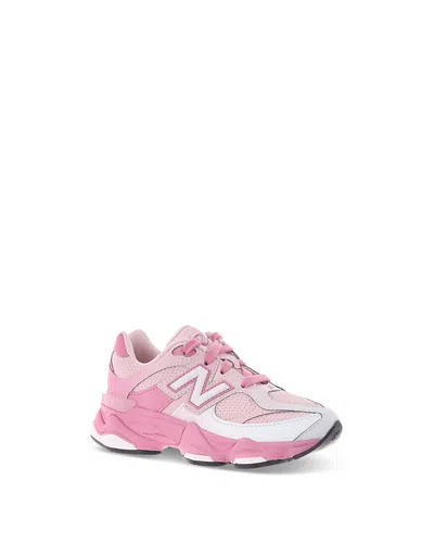 New Balance Girls' 9060 Lace Up Running Sneakers - Little Kid In Pink