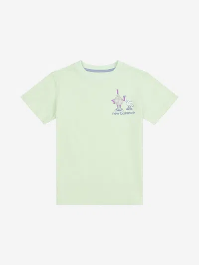 NEW BALANCE NEW BALANCE GIRLS ATHLETICS TENNIS CARTOON GRAPHIC T-SHIRT