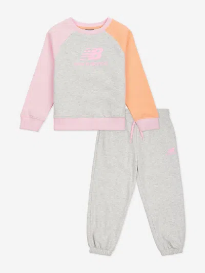 New Balance Babies'  Girls Brush Back Raglan Tracksuit In Grey