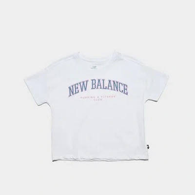 New Balance Kids'  Girls' Club Cropped T-shirt In White