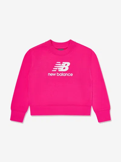 NEW BALANCE NEW BALANCE GIRLS FRENCH TERRY STACKED LOGO SWEATSHIRT