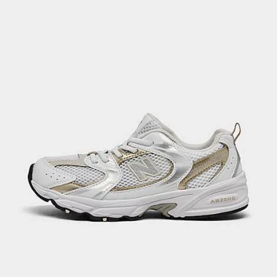 New Balance Kids' 530 Faux Leather & Mesh Sneakers In White/gold