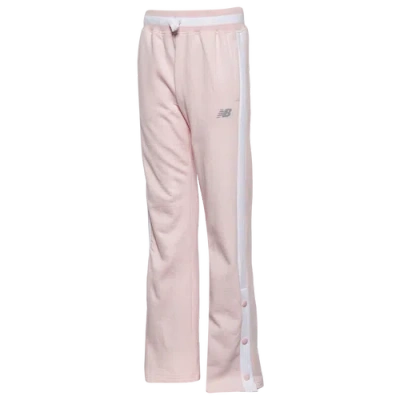 New Balance Kids' Girls   Side Snap Pants In Rose Sugar/white
