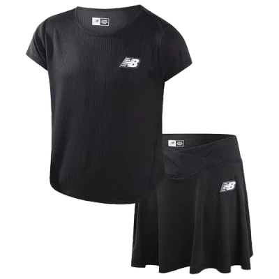 New Balance Kids' Girls Preschool   Rib Top & Skort Set