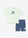 New Balance Logo-print Shorts Set In Green