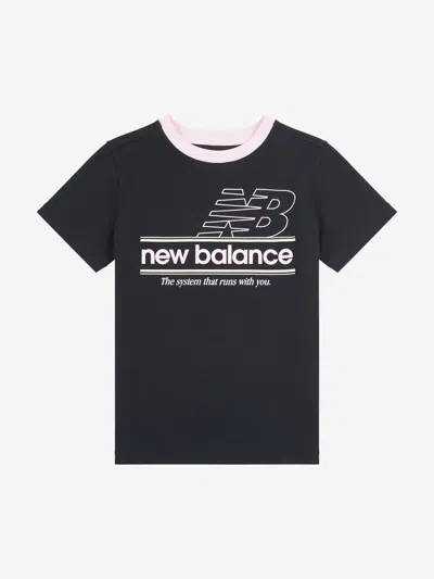 New Balance Kids'  Girls Systems Graphic T-shirt In Black