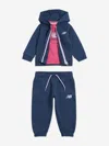 New Balance Girls T-shirt And Tracksuit Set In Blue