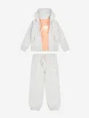 New Balance Girls T-shirt And Tracksuit Set In Gray