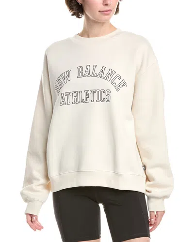New Balance Graphic Crew Neck Fleece In Neutral