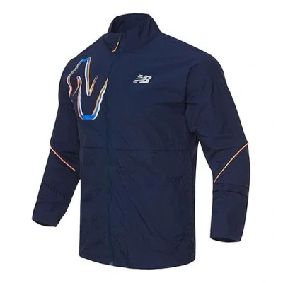 New Balance Graphic Impact Run Jacket 'blue Multi'