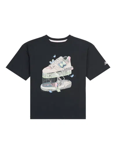 New Balance Kids' Graphic-print T-shirt In Black