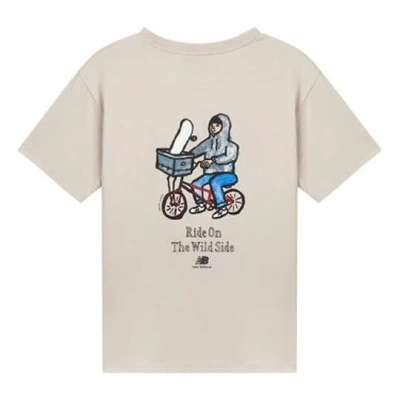 New Balance Graphic Print Tee 'beige Blue' In Neutral